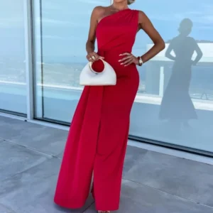 Irregular Sleeveless Slim A-line Dress Solid Color High Waist Office Lady Long Dress Fashion Patchwork Backless Wrap Hip Dresses