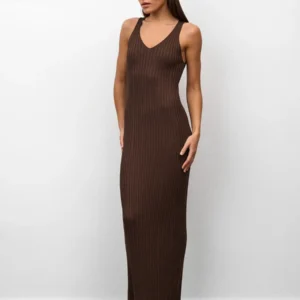 Bornladies Women's Sleeveless Knitted Dress Strap Summer Fashion Wide Shoulder Inner Long Skirt Slim Fit Casual Dresses